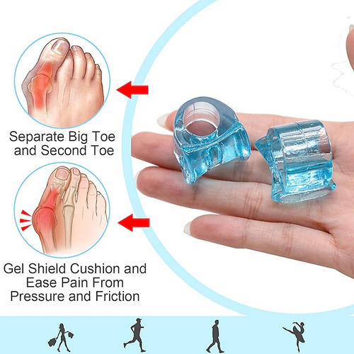 Par Separador De Dedo De Silicona Corrector De Pulgar Hallux