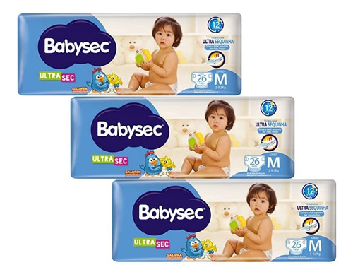 3 Pct Fralda Tamanho M Galinha Pintadinha Babysec Promocão