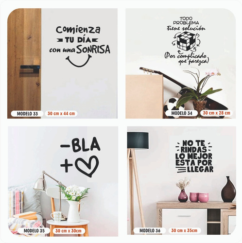 Imagen 9 de 10 de Vinilo Decorativo Frases Pared Vidrio Heladera Espejo Cocina