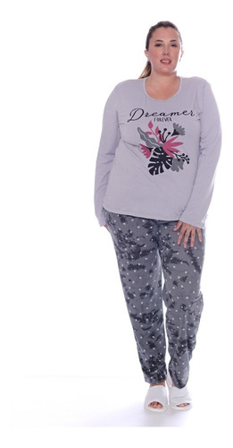 Imagen 3 de 9 de Pijama De Mujer Invierno Talle Grande Art 579