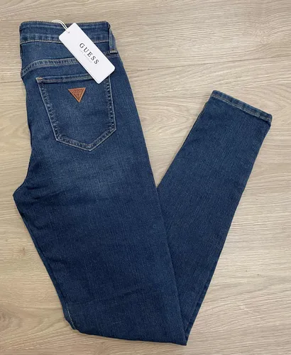 Pantal n Guess Dama 1981 Skinny T2 Tiro Alto Azul Oscuro