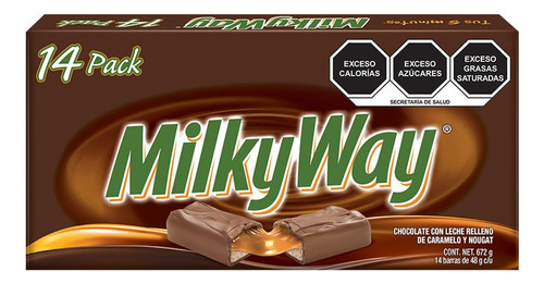 Pack X 14 Chocolates Milky Way Barras Rellenas De Caramelo