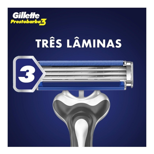 Imagem 4 de 6 de Aparelho Barbear Gilette Prestobarba 3 Comfortgel 16 Unidade