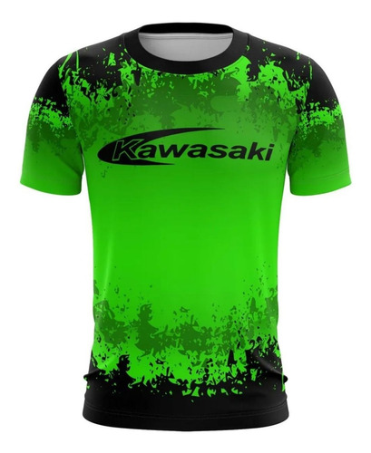 Camiseta Casual Brk Motociclismo Kawasaki 05 Com Fpu 50+