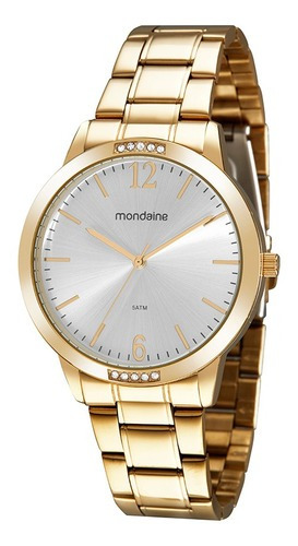 Relógio Mondaine - 99598lpmvde1 Cor da correia Dourado Cor do bisel Dourado Cor do fundo Prateado