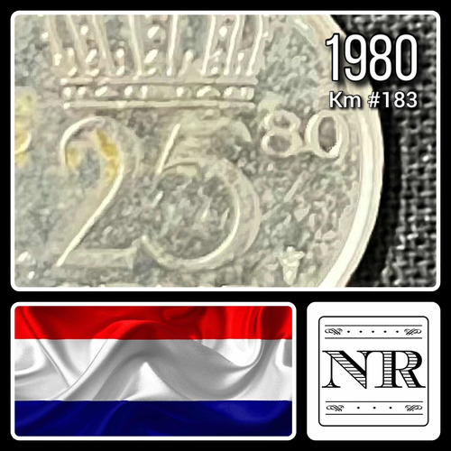 Holanda - 25 Cents - Año 1980 - Km #183 - Juliana