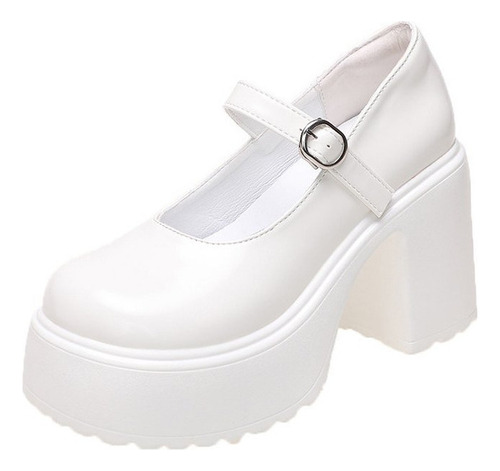 Zapatos Plataforma Blancos Con Tacón Súper Alto Para Mujer