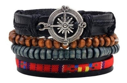 Pulsera Manilla En Cuero Ojo Turco Hombre Tipo Ejecutivo