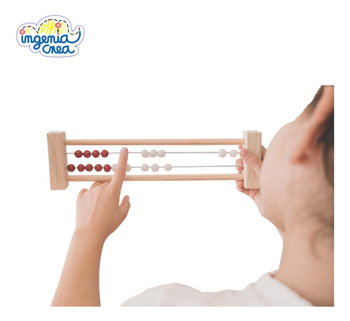 Pack 24 Ábaco Rekenrek Madera 2filas Ingeniacrea Matemáticas
