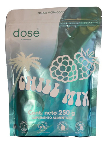 Dose Chill Mix Suplemento Alimenticio 250 Gr Mora Coco Sabor Mora - Coco