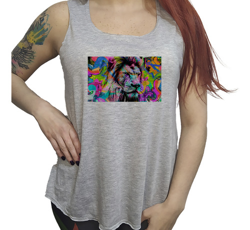 Musculosa Dama Elefante Psicodelico Arte Callejero M1