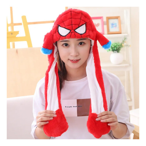 Gorro Orejas Móviles Y Luces Led De Spiderman Kawaii 