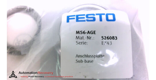 Festo Ms6-age, Sub-base Set, Size: 6, 3/4-g Thread, Alt Ccf