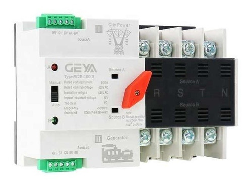 Ats Transferencia 100a Automática Geya 4 Polos/ 110v