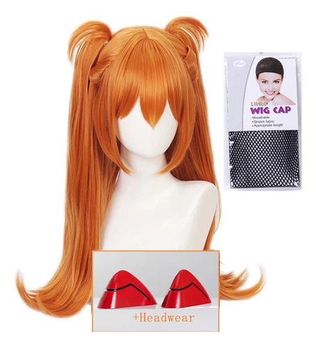 Peluca Larga Para Cosplay Asuka Langley Soryu De Asuka Langl