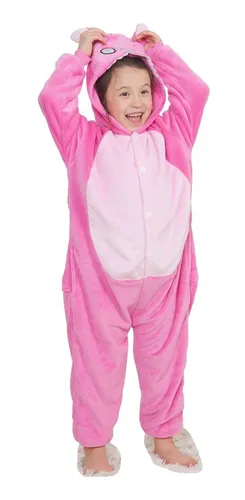 Pijama Mameluco Kigurumi Disfraz Lilo Stitch Rosa Niñas Niño