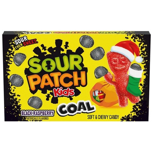 Dulces Sour Patch Kids Coal Black Raspberry 88 Gr Navidad