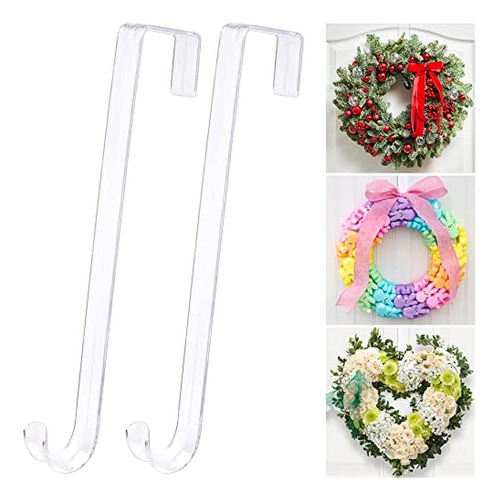 ~? 12  Clear Wreath-hanger Non Scratch Over The Door Hooks,2