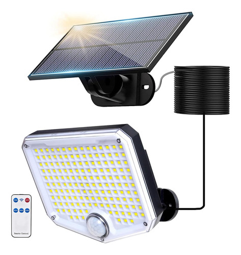 Lámpara Solar Genérica 100w Sensor Luz Exterior Ecológico Negro