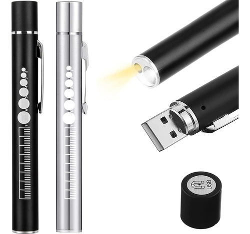 + 2 Pcs Linterna Led Recargable Médica Portátil Reutilizable