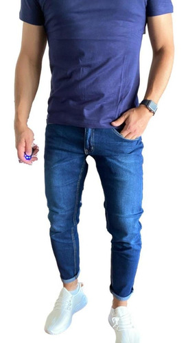 Imagen 1 de 7 de Jeans Super Slim Fit Ankle Fit Azul Oscuro