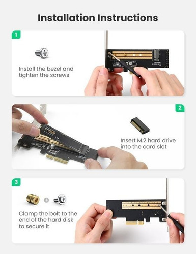 Imagen 3 de 10 de Tarjeta Pci Express 3.0x4 Para Ssd M.2 Nvme Adaptador Ugreen