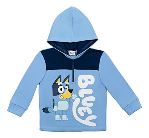 Sudadera Con Capucha Y Media Cremallera Bluey Para Niños Peq