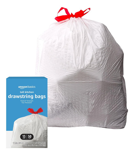 Amazon Basics Flextra Tall Kitchen Drawstring...