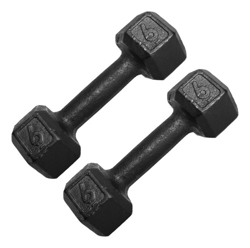 Par Halteres Dumbell Sextavado Pintado 6kg Academia Megagym 