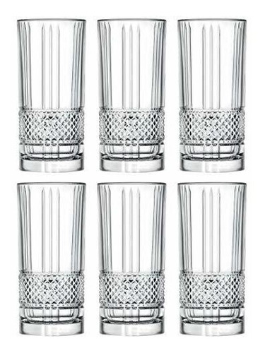 Highball - Glass - Set Of 6 - Hiball Glasses - Lead Free Cry