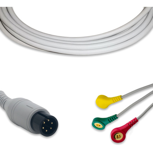 Cable Ecg Para Aami 3 Derivaciones Botón Iec