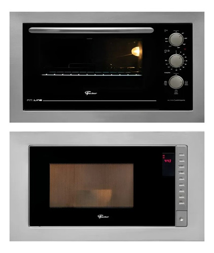 Kit Micro-ondas Embutir E Forno Elétrico Fischer Inox 127v