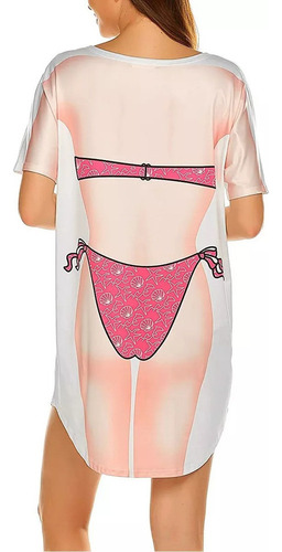 Mp Camiseta Holgada Con Estampado De Bikini, Vestido