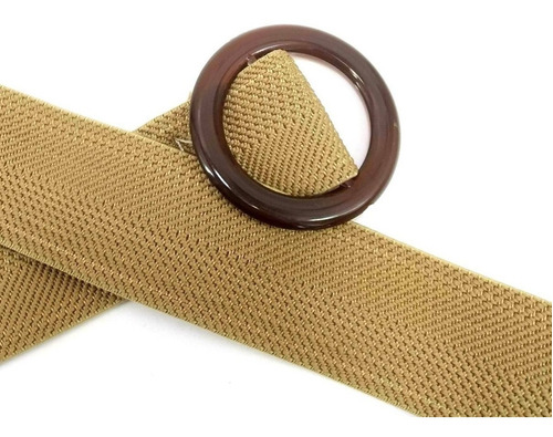 Cinturon Simil Yute Elastizado Hebilla Simil Carey 4 Cm