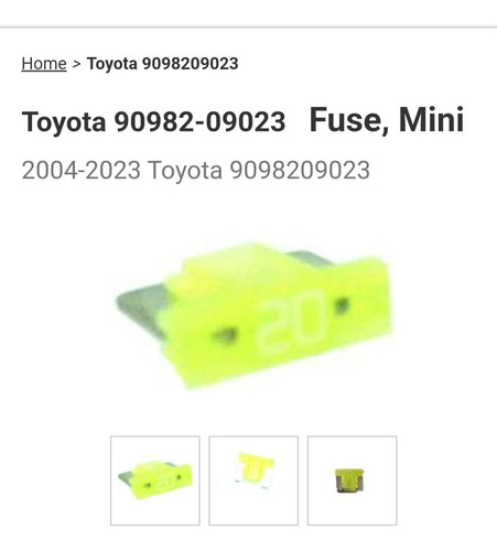 Mini Fusible2290982-09023 Corolla 2004-2023