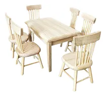 Comprar Wood 1u002F12 Casa De Bonecas Mini Sala De Jantar Mesa Cadeira