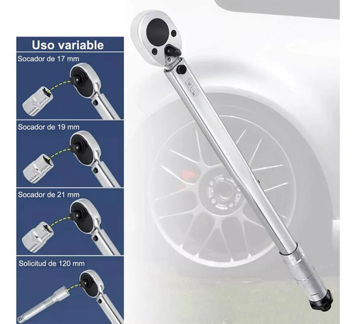 Juego De Llave Dinamométrica Ajustable De Clic De 1/2 Pulgad