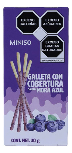 Miniso Palitos De Galleta Cubiertos Con Crema De Mora Azul