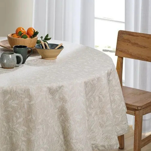 Toalha De Mesa Dohler Linho Redonda 8 Lugares Impermeável 2m