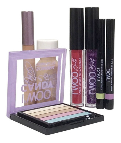 Imagen 3 de 10 de Combo Maquillaje Candy Sombra +corrector +delineador+ Brillo