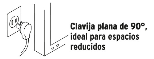 Extension Aterrizada 10 M Con Clavija Plana Volteck 49573 Color Blanco