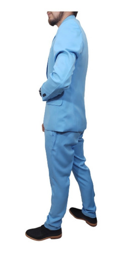 Imagen 6 de 10 de Ambo Traje Hombre Color Celeste Talle Grande