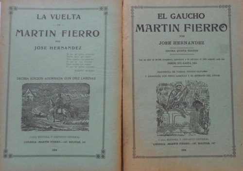 El Gaucho Martin Fierro Y La Vuelta Hernandez 1894 Intoso