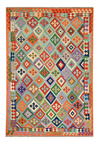 Alfombra Kilim, 100% Lana Teñida Afgana Vegetal 200x300cm