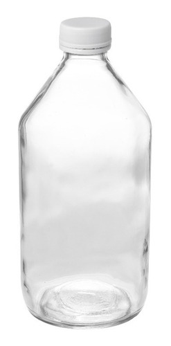 Botella Vidrio Transparente Farma 500 Cc 6 Uds Con Tapa