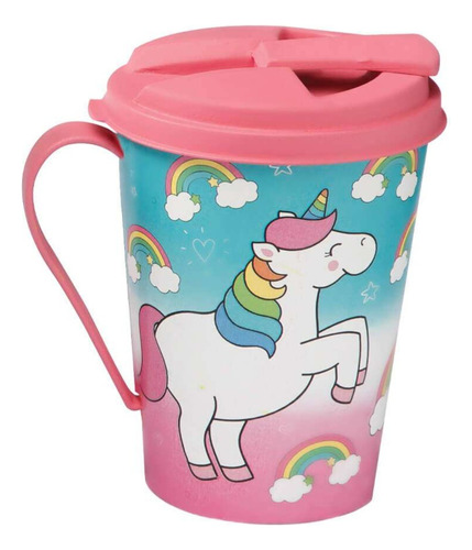 Unicornio Taza Con Tapa Y Asa Muy Útil Colegio Colonia Avon 