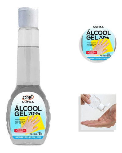 Álcool Em Gel 70% Higienizador De Mãos 200g