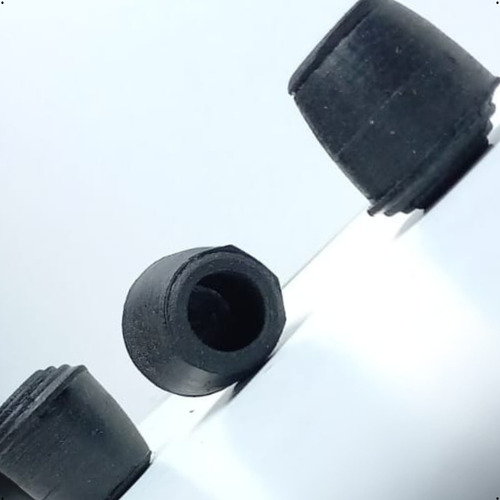 Regatón Barril 1/2 Pulgada Hule (100 Piezas) Negro