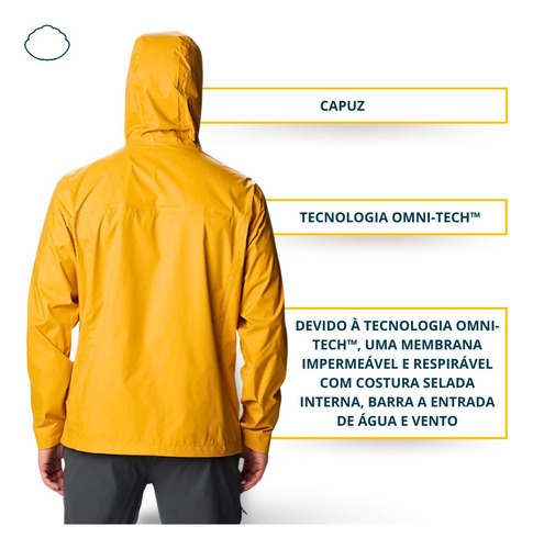 Jaqueta Masculina Impermeável Columbia C/ Capuz Caminhada