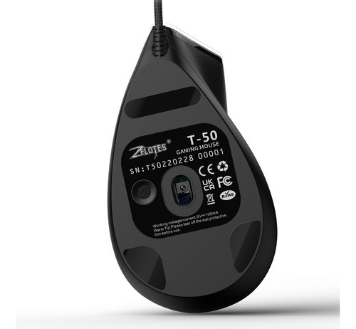 Mouse Gamer Zelotes Programable Vertical Ergonomico 9 Boton Color Negro